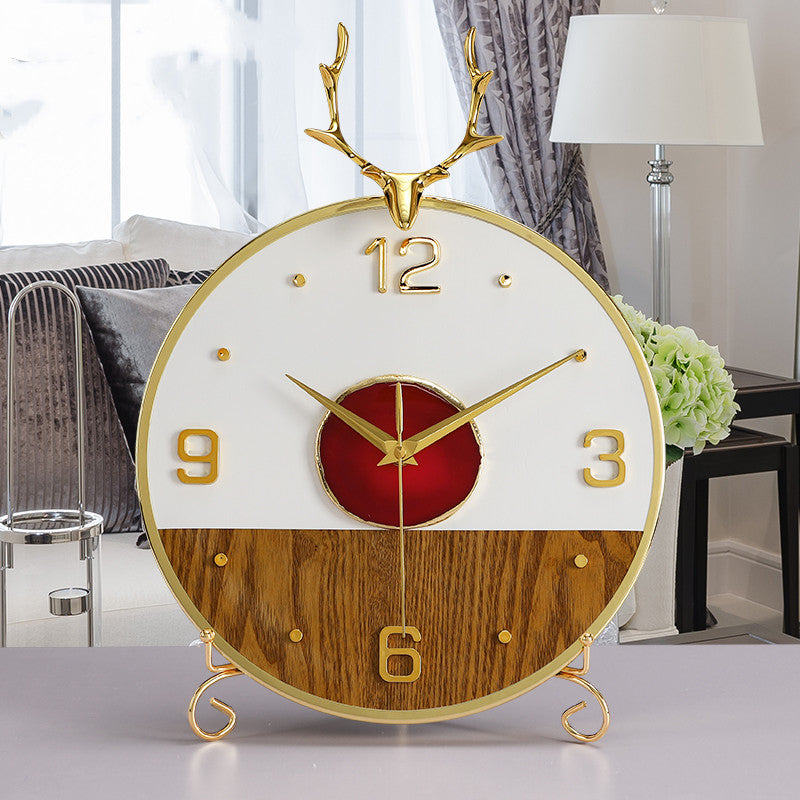 Modern Minimalist Agate Mute Clock - Desktop Decoration Ornament
