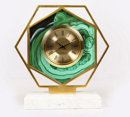 Modern Marble Light Luxury Clock - Brass Painted Alarm Clock 9 Variants