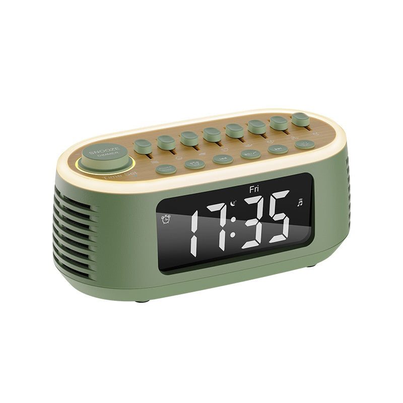 Bluetooth Mini Speaker Alarm Clock - White Noise & Wireless Desk Clock