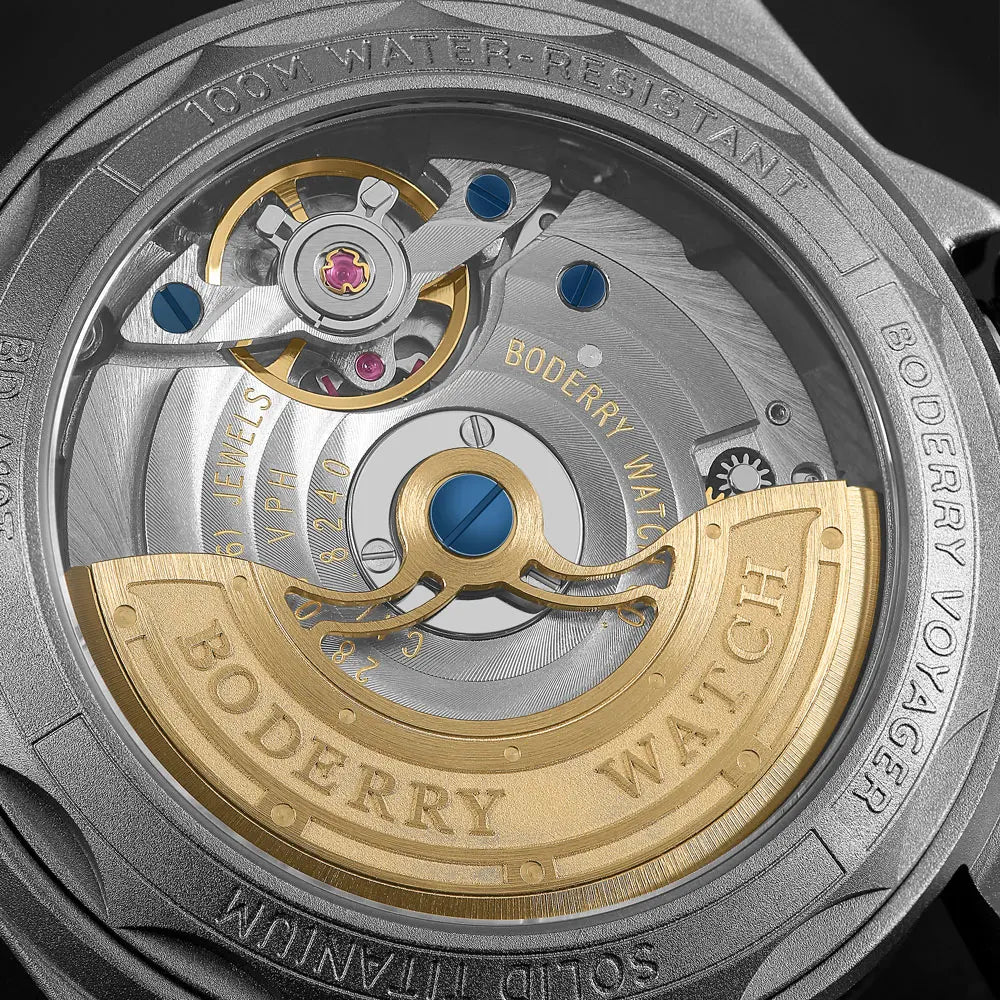 BODERRY Titanium Automatic Field Watch - 100M Waterproof Military Top Brand
