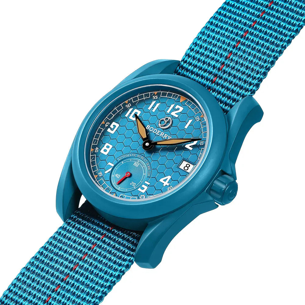 BODERRY Titanium Automatic Field Watch - 100M Waterproof Military Top Brand