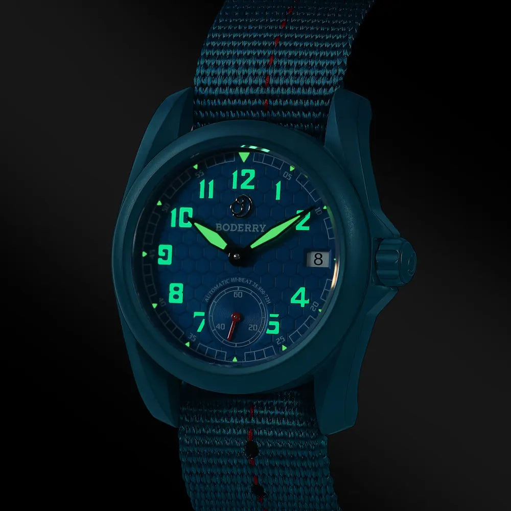 BODERRY Titanium Automatic Field Watch - 100M Waterproof Military Top Brand