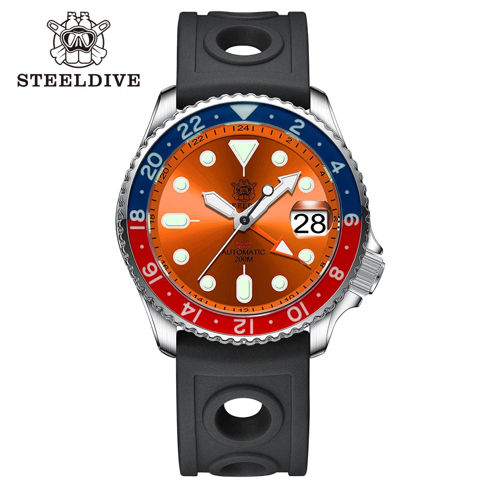 STEELDIVE SD1994L GMT Automatic Dive Watch - 42mm NH34 200M Waterproof Sapphire