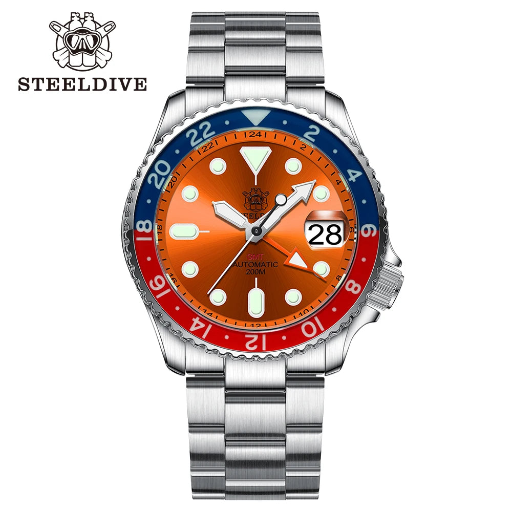 STEELDIVE SD1994L GMT Automatic Dive Watch - 42mm NH34 200M Waterproof Sapphire