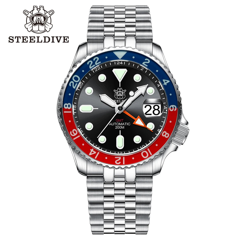 STEELDIVE SD1994L GMT Automatic Dive Watch - 42mm NH34 200M Waterproof Sapphire