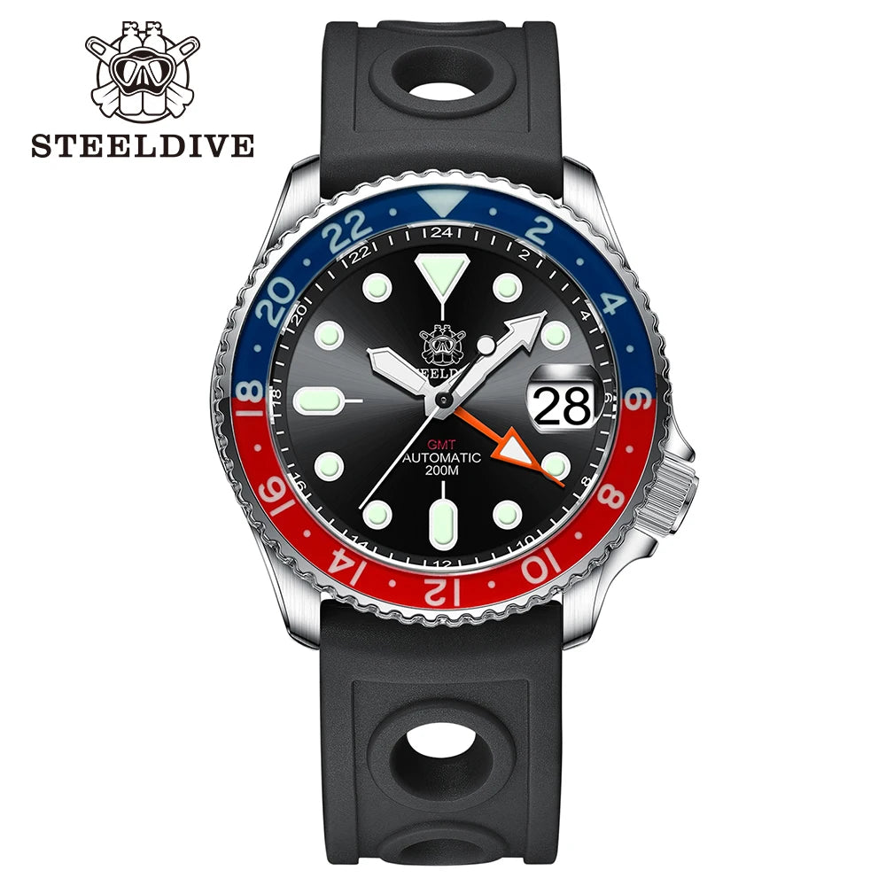 STEELDIVE SD1994L GMT Automatic Dive Watch - 42mm NH34 200M Waterproof Sapphire