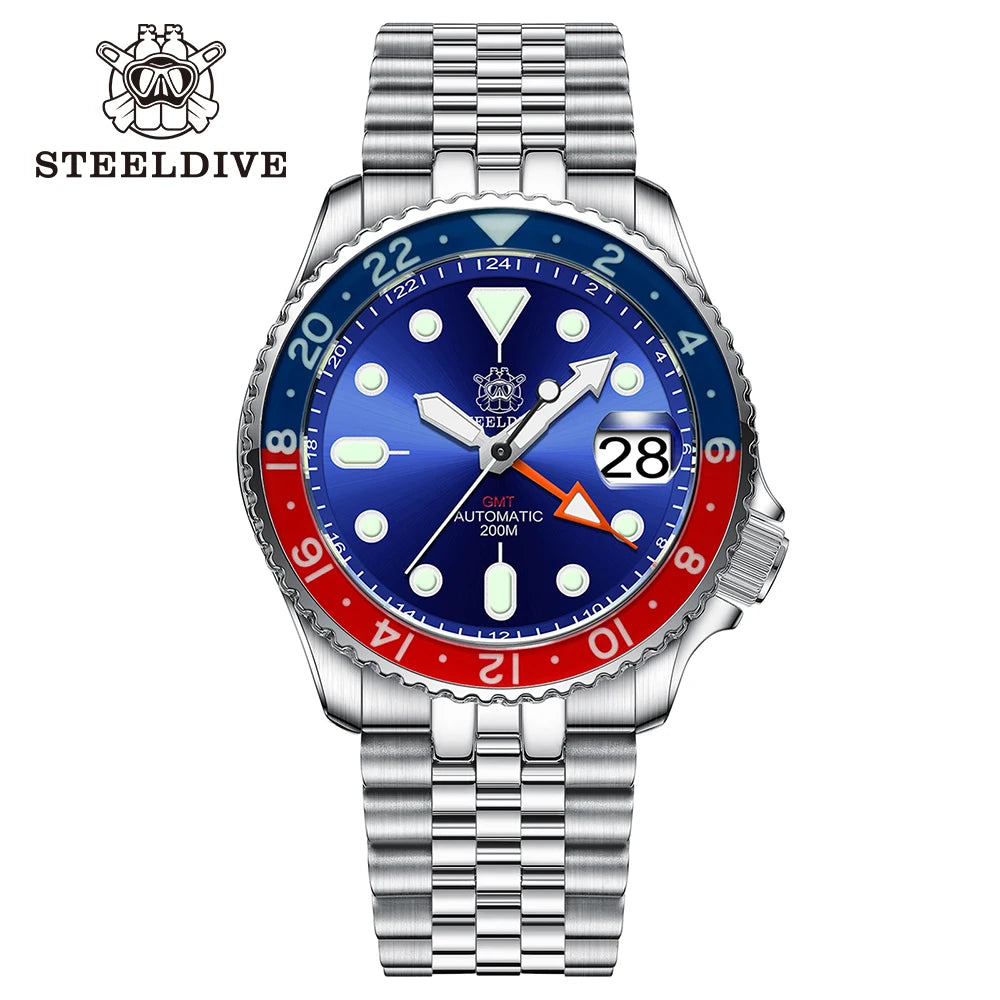 STEELDIVE SD1994L GMT Automatic Dive Watch - 42mm NH34 200M Waterproof Sapphire