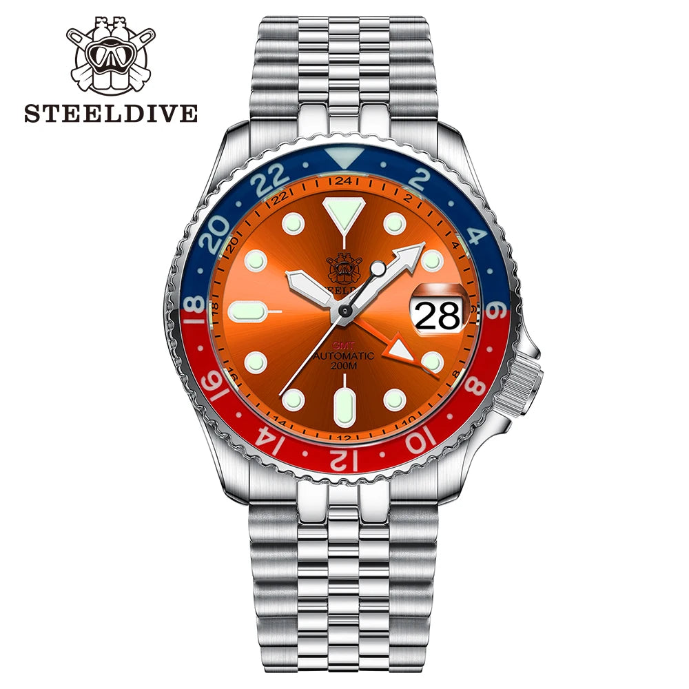 STEELDIVE SD1994L GMT Automatic Dive Watch - 42mm NH34 200M Waterproof Sapphire