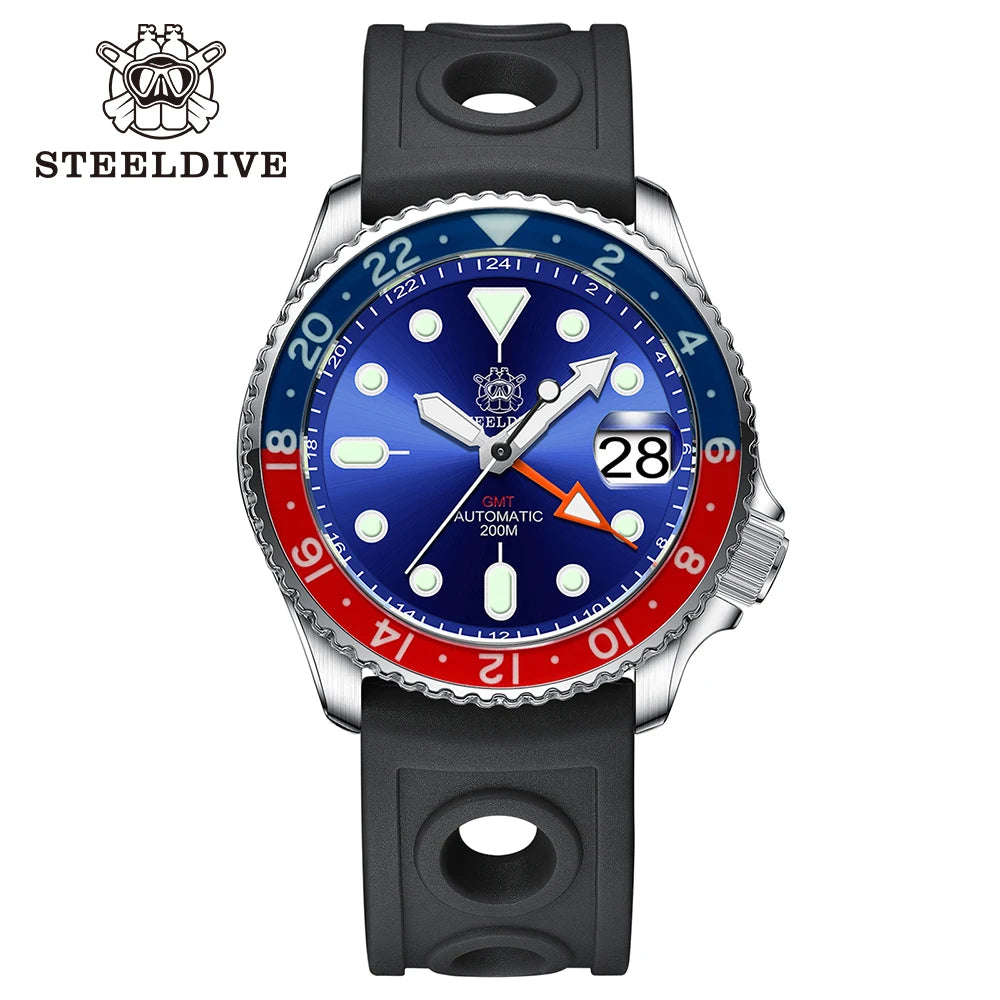STEELDIVE SD1994L GMT Automatic Dive Watch - 42mm NH34 200M Waterproof Sapphire