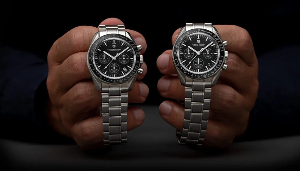 PAGANI DESIGN PD1701 Speedmaster Style Men's Quartz Chronograph VK63 AR Sapphire 18 Variants