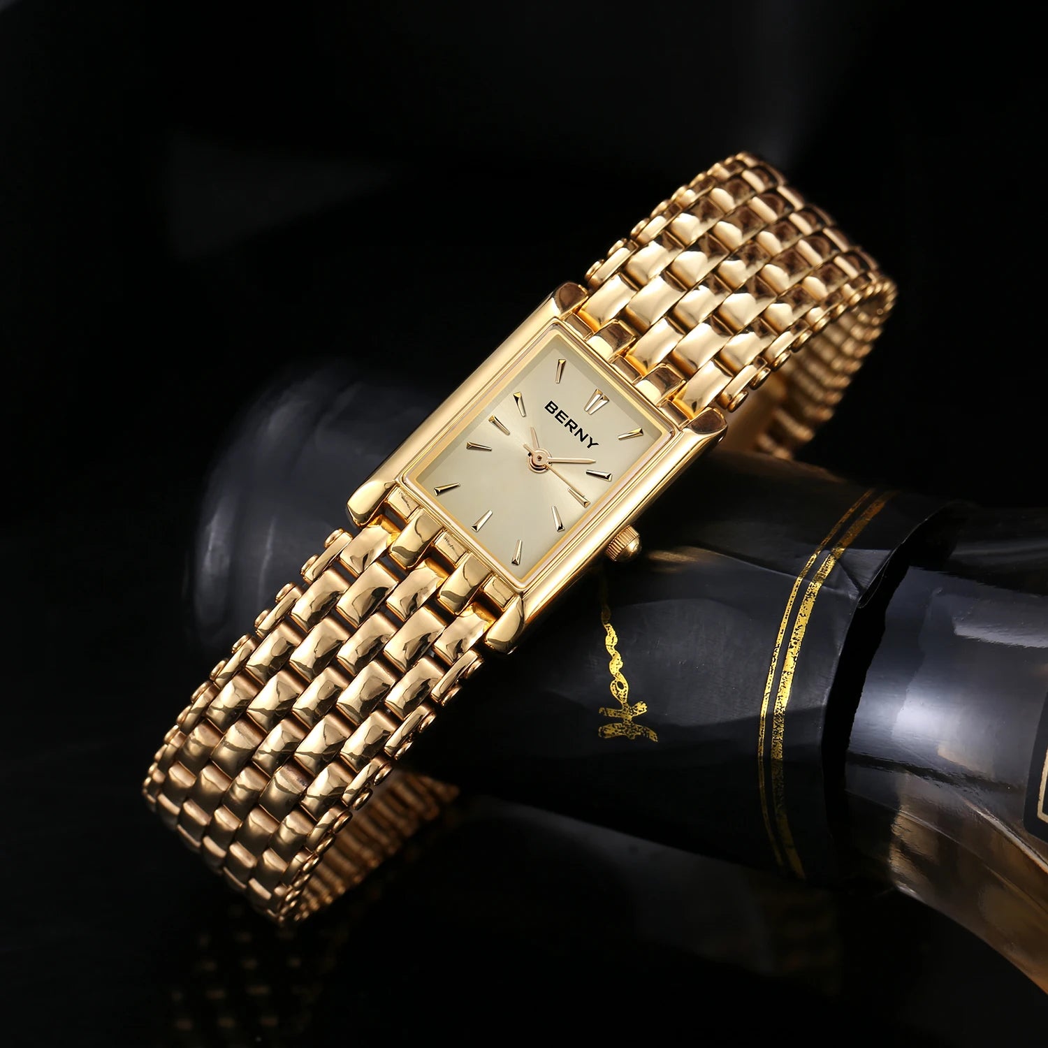 BERNY Gold Couple Watch - Luxury Automatic Stainless Steel Waterproof