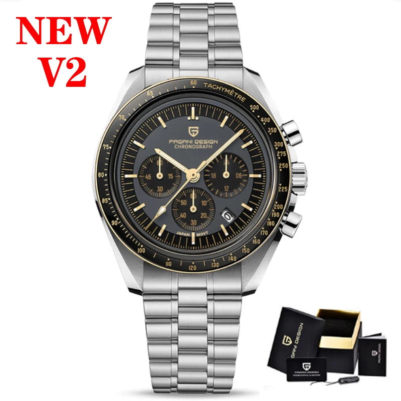 PAGANI DESIGN PD1701 Speedmaster Style Men's Quartz Chronograph VK63 AR Sapphire 18 Variants