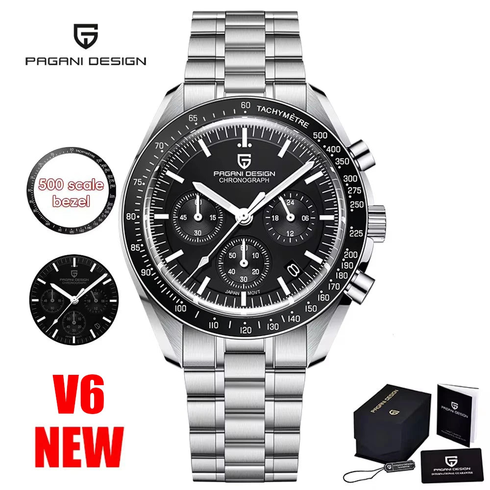 PAGANI DESIGN PD1701 Speedmaster Style Men's Quartz Chronograph VK63 AR Sapphire 18 Variants