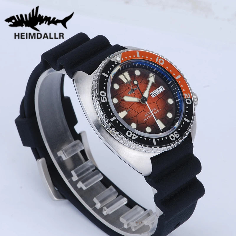 Heimdallr 6105 Turtle King Men Diver Watch Ceramic Bezel Sapphire Mirror 20Bar Waterproof NH36A Automatic Mechanical Wristwatch