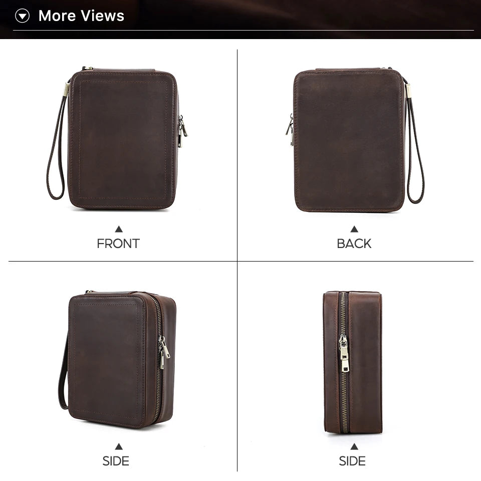 Genuine Leather Watch Travel Case - Watch and Sunglasses Storage Box with Soft Lining