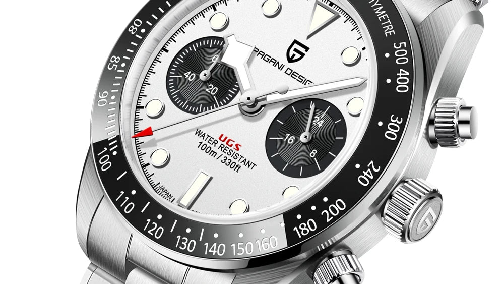 PAGANI DESIGN BB Panda Style Quartz AR Coated Sapphire Chronograph