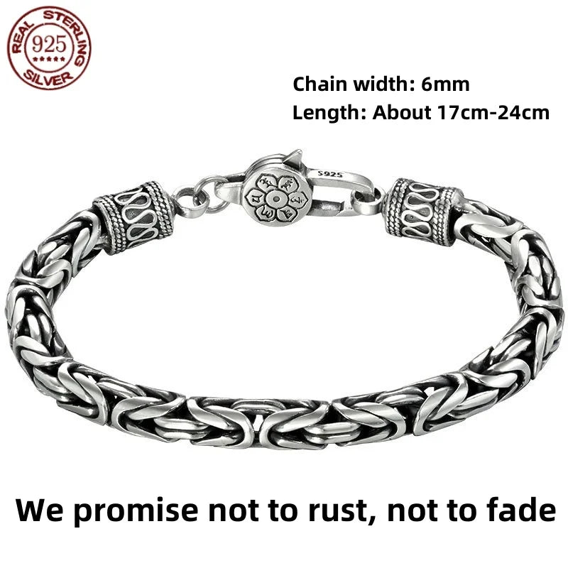 925 Sterling Silver 6MM Vintage Bracelet - 120 Variants Men's Women's