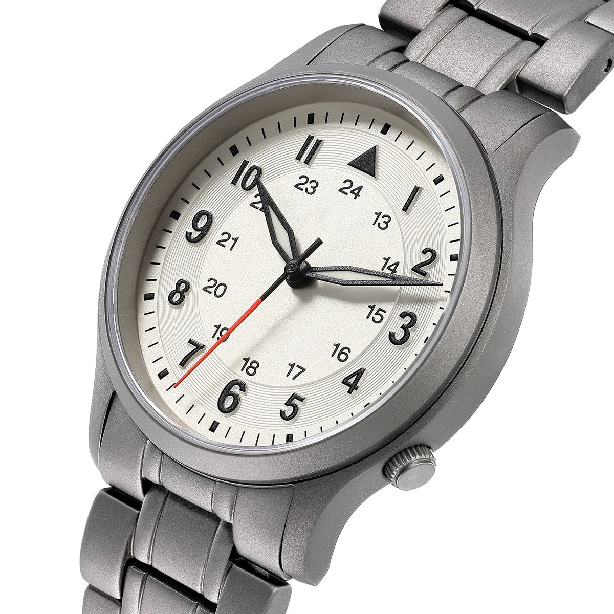 BERNY Full Titanium Men's Pilot Watch Lightweight Sapphire Super Luminous VH31 Hybrid Quartz Movement