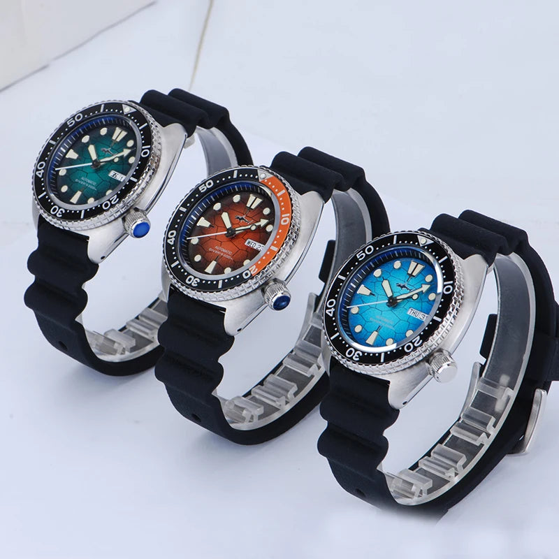 Heimdallr 6105 Turtle King Men Diver Watch Ceramic Bezel Sapphire Mirror 20Bar Waterproof NH36A Automatic Mechanical Wristwatch
