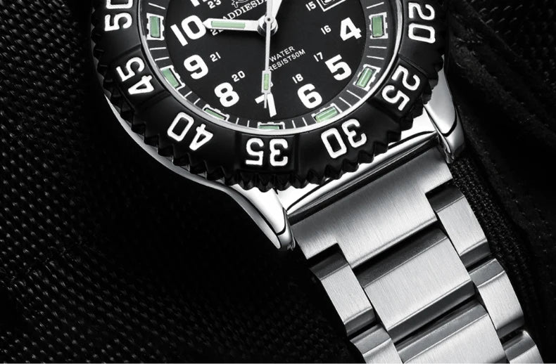 ADDIESDIVE MY-050S Military Watch | 50mm Miyota 2115 | Nylon Strap | Tubular Luminous | 50M