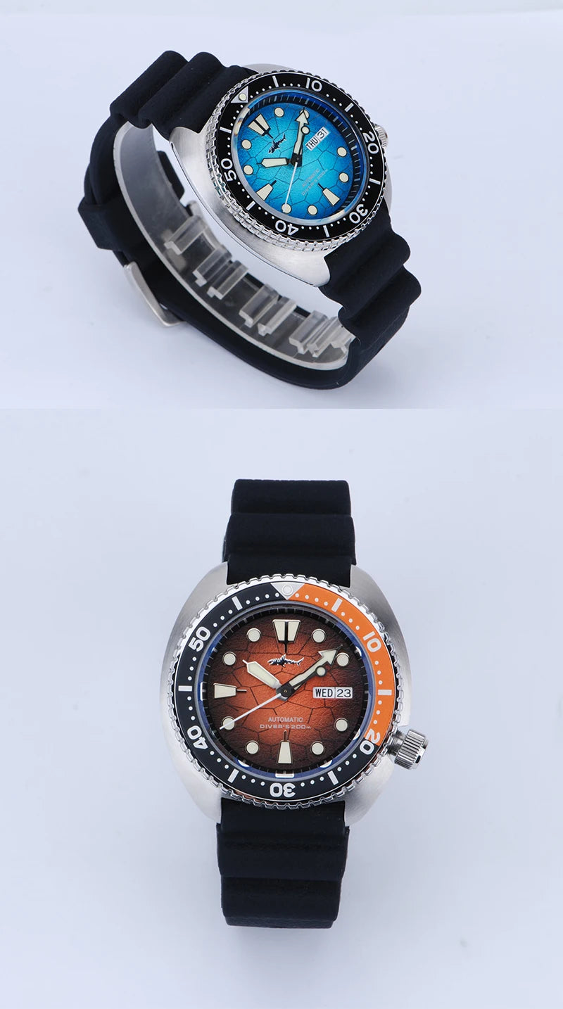 Heimdallr 6105 Turtle King Men Diver Watch Ceramic Bezel Sapphire Mirror 20Bar Waterproof NH36A Automatic Mechanical Wristwatch