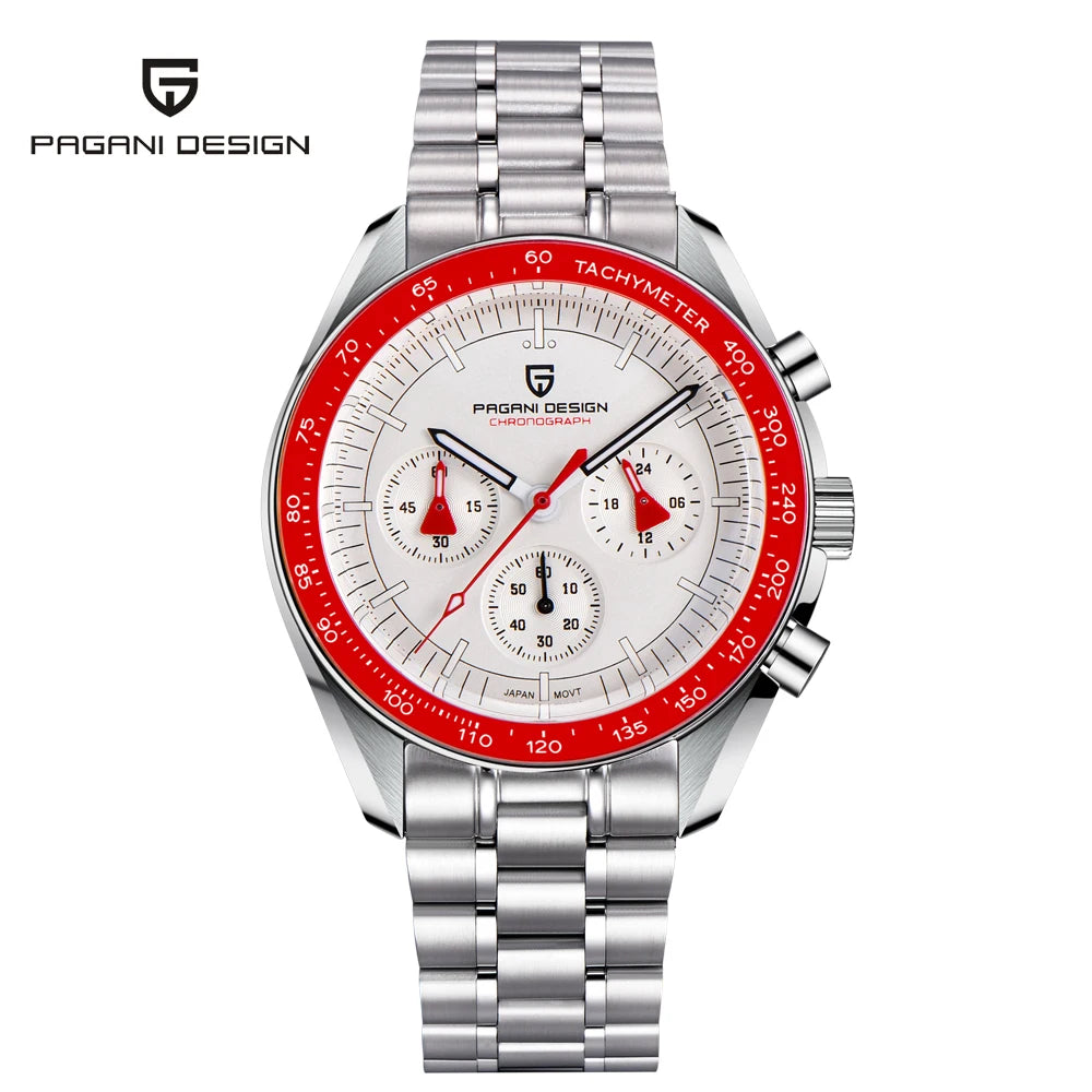 PAGANI DESIGN PD1701 Speedmaster Style Men's Quartz Chronograph VK63 AR Sapphire 18 Variants