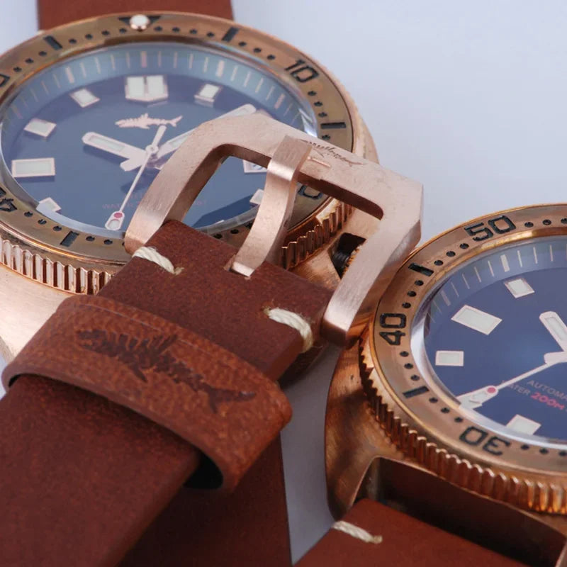 Heimdallr Bronze 45mm 6105 Watch CUSN8 Sapphire Crystal NH35 Automatic Mechanical Watch 20Bar Water Resistant C3 Super Luminous