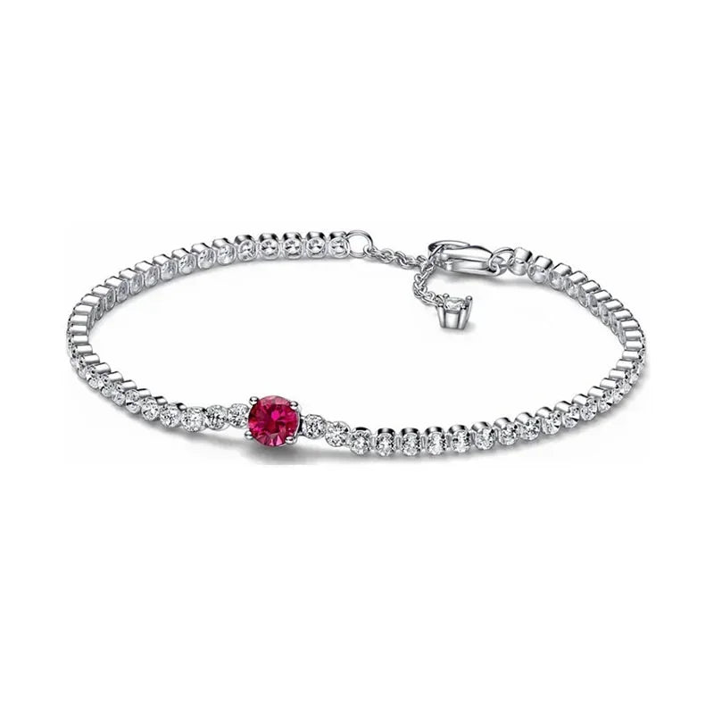 925 Sterling Silver Heart-Shaped Zirconia Tennis Bracelet - Luxury Gift