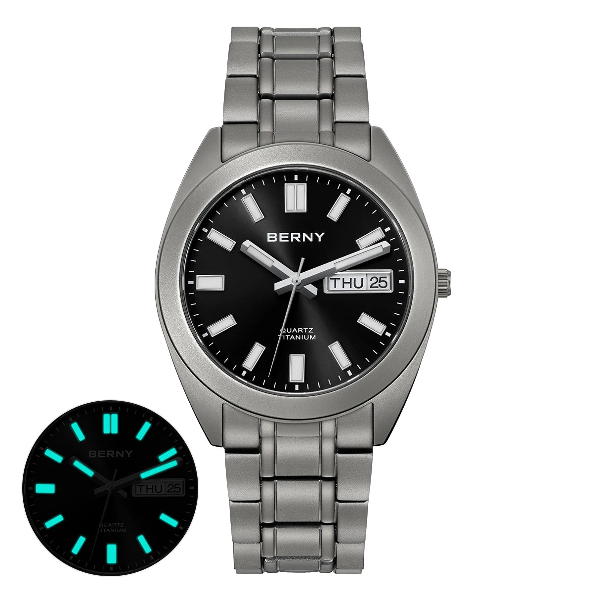 BERNY Titanium Watch Light Weight Super Luminous Sapphire 10ATM Waterproof Sport Field Quartz