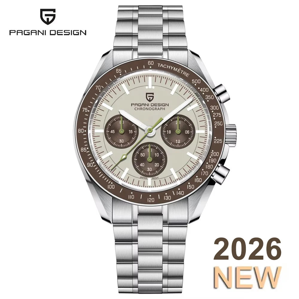 PAGANI DESIGN PD1701 Speedmaster Style Men's Quartz Chronograph VK63 AR Sapphire 18 Variants