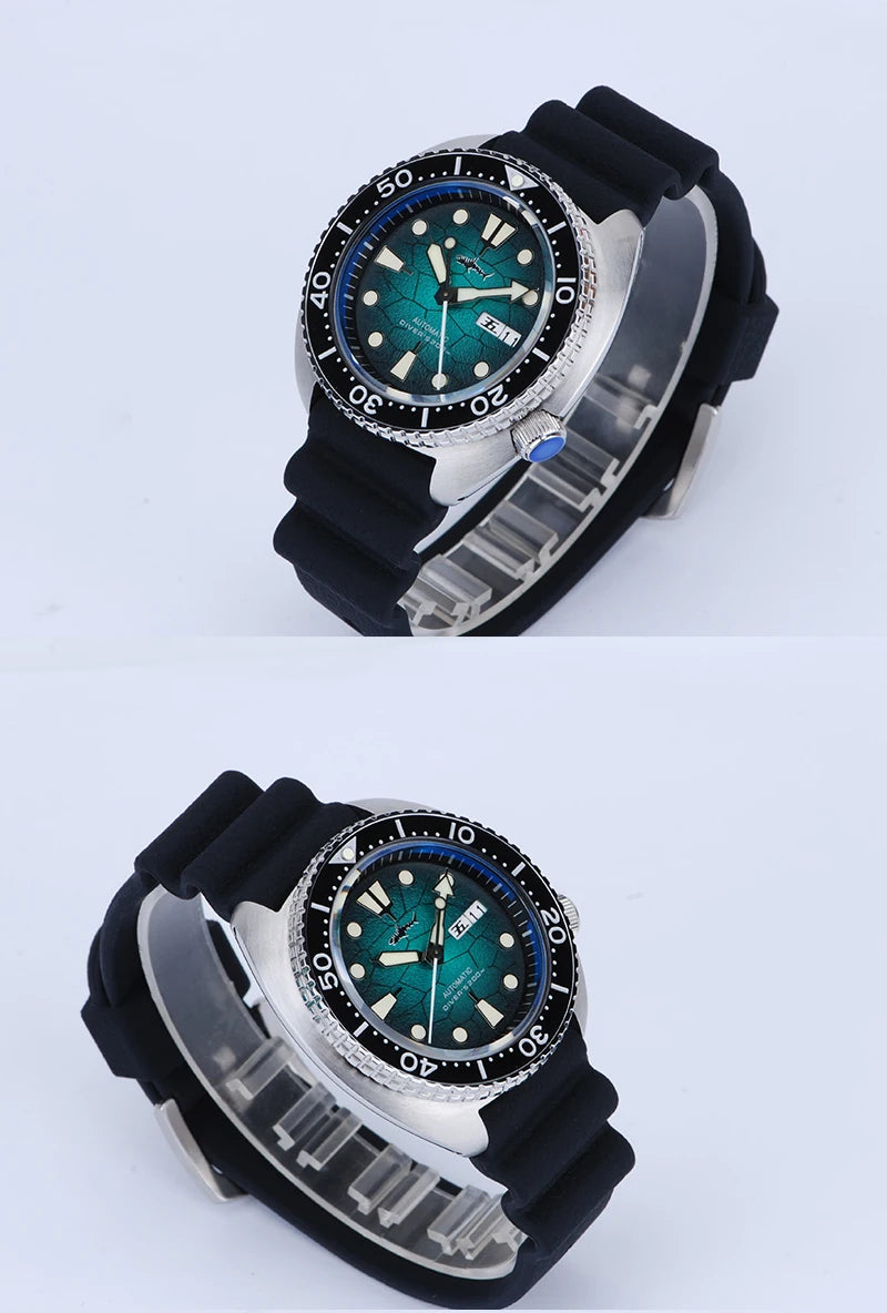 Heimdallr 6105 Turtle King Men Diver Watch Ceramic Bezel Sapphire Mirror 20Bar Waterproof NH36A Automatic Mechanical Wristwatch