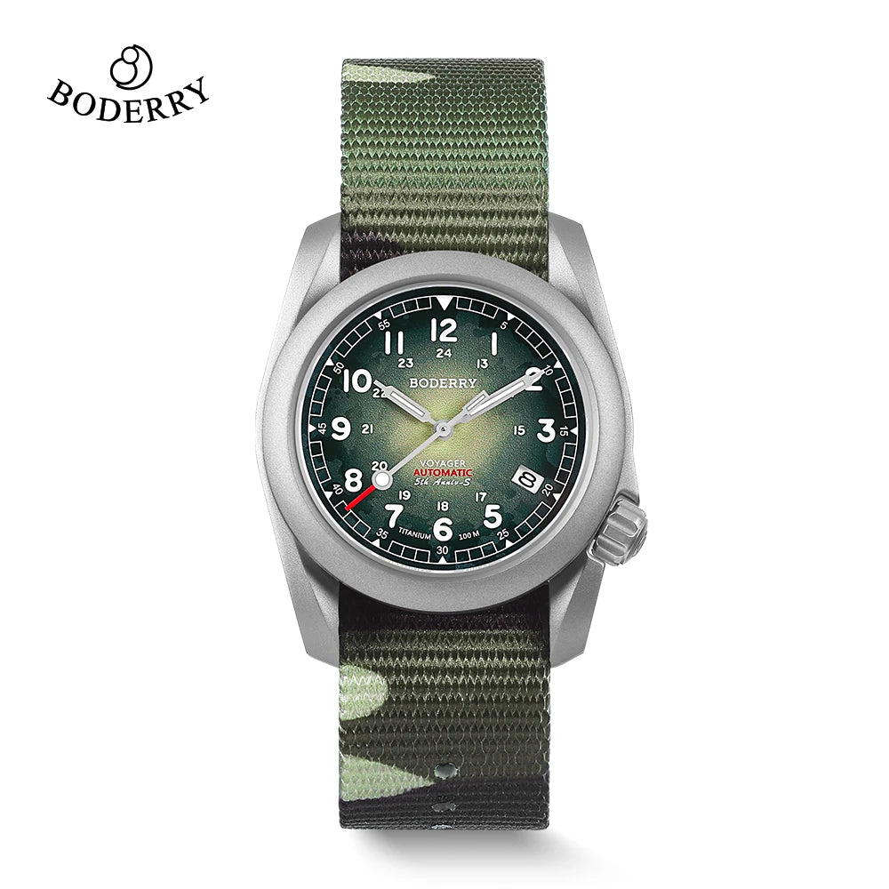 BODERRY Voyager Titanium Automatic Dive Watch - 100M Waterproof Seiko Movement