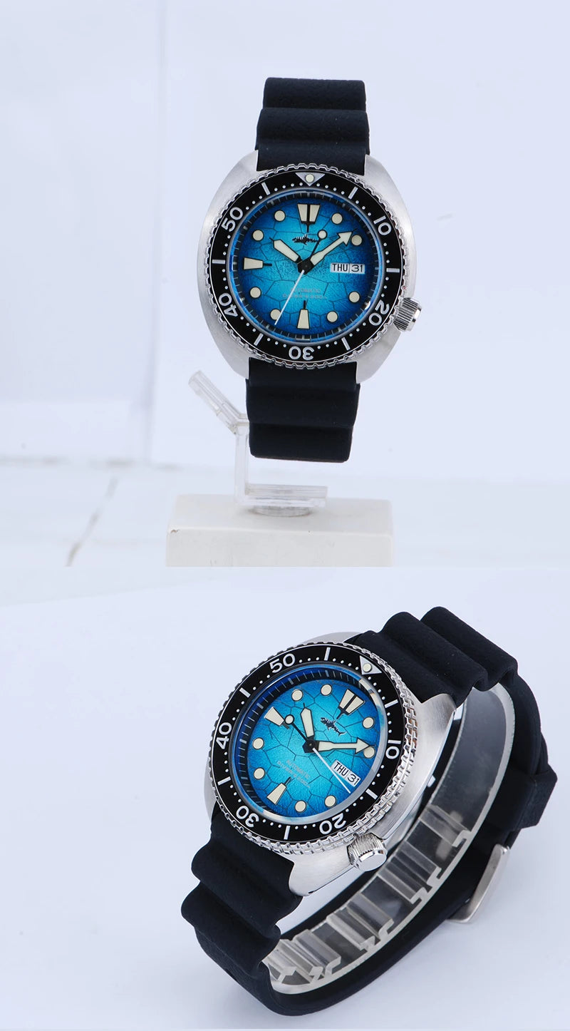 Heimdallr 6105 Turtle King Men Diver Watch Ceramic Bezel Sapphire Mirror 20Bar Waterproof NH36A Automatic Mechanical Wristwatch