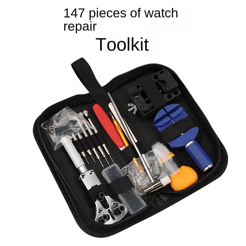 147-Piece Watch Repair Tool Kit - Complete Set for Battery, Strap, Maintenance