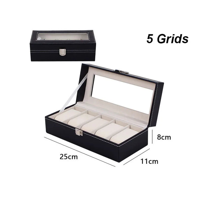DELESYS Luxury Leather Watch & Glasses Storage Box - Multi-Purpose Organizer