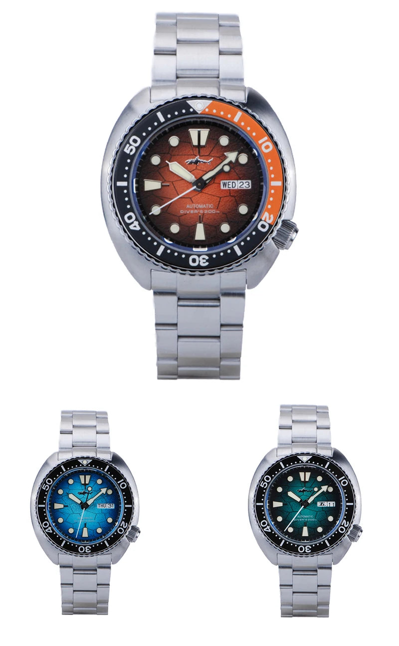 Heimdallr 6105 Turtle King Men Diver Watch Ceramic Bezel Sapphire Mirror 20Bar Waterproof NH36A Automatic Mechanical Wristwatch