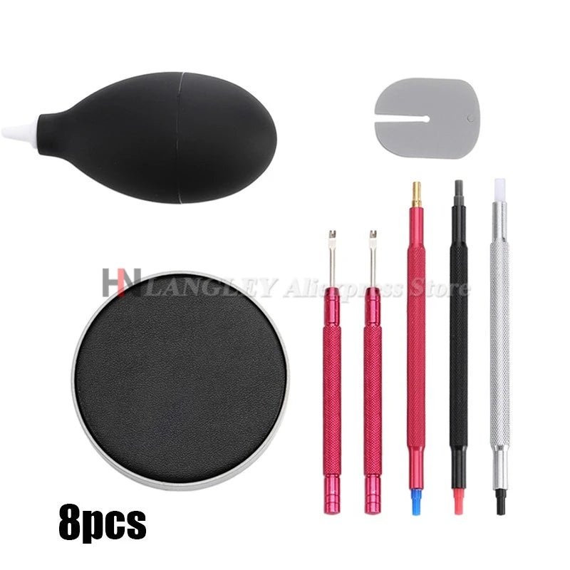 Watch Repair Cleaning Kit - Rubber Blower Dust Pads Needle Pen Brush