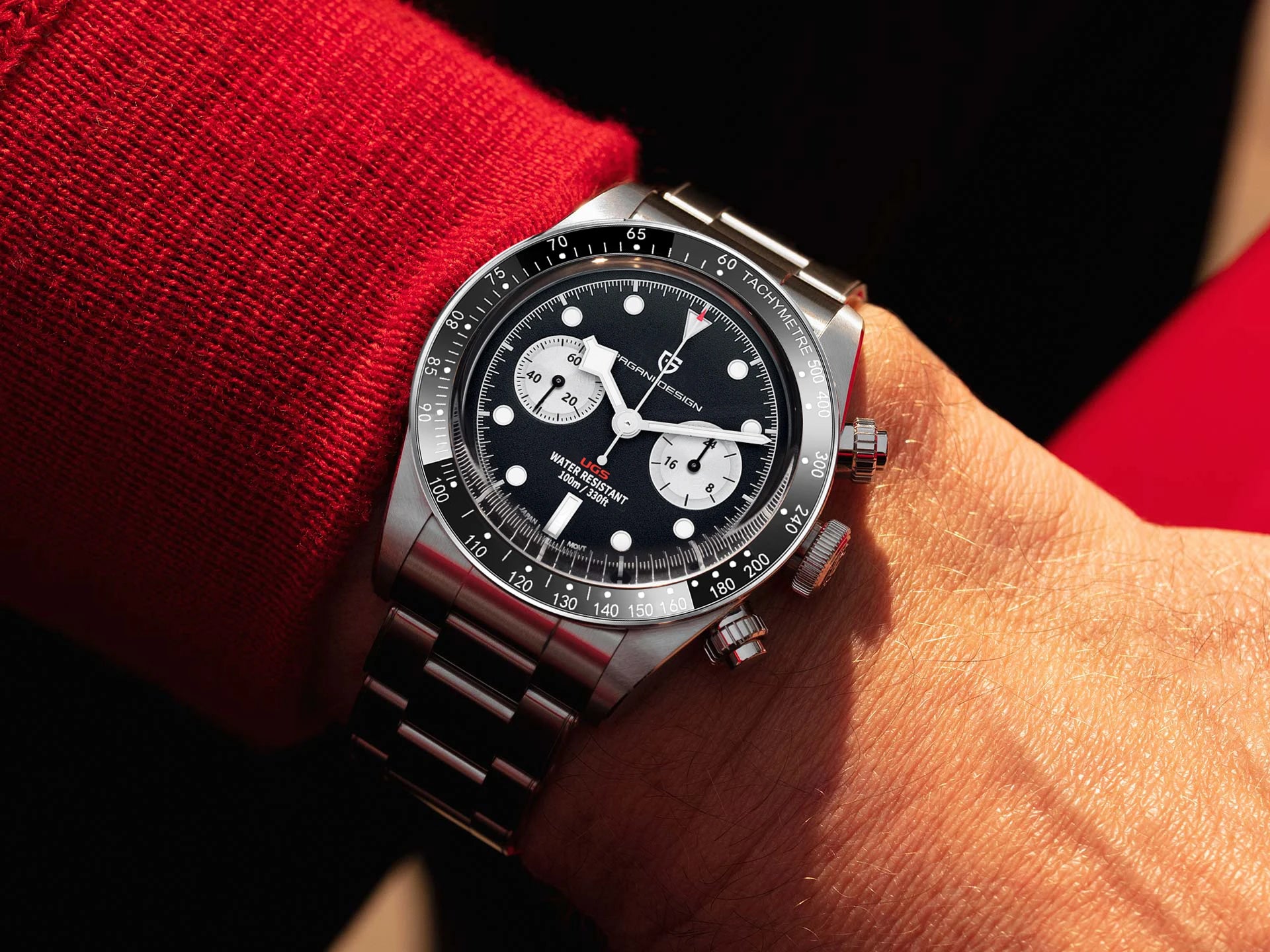 PAGANI DESIGN BB Panda Style Quartz AR Coated Sapphire Chronograph