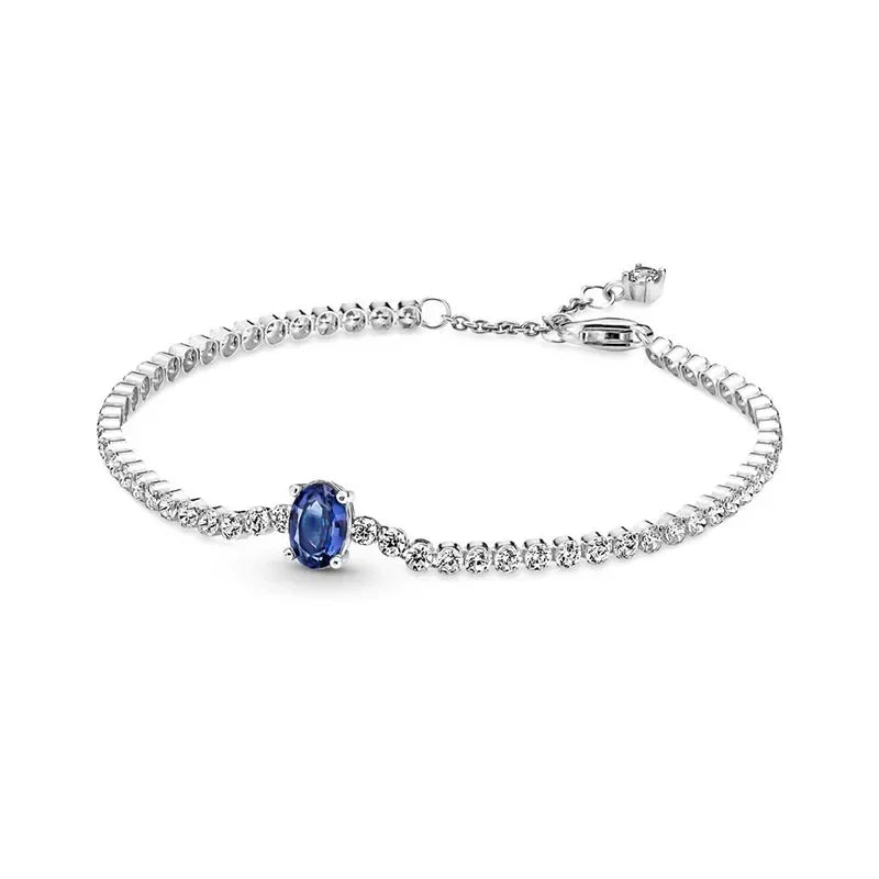 925 Sterling Silver Heart-Shaped Zirconia Tennis Bracelet - Luxury Gift
