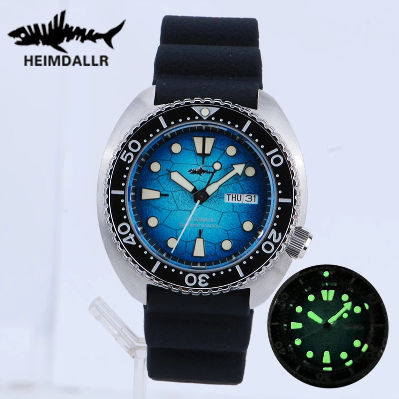 Heimdallr 6105 Turtle King Men Diver Watch Ceramic Bezel Sapphire Mirror 20Bar Waterproof NH36A Automatic Mechanical Wristwatch