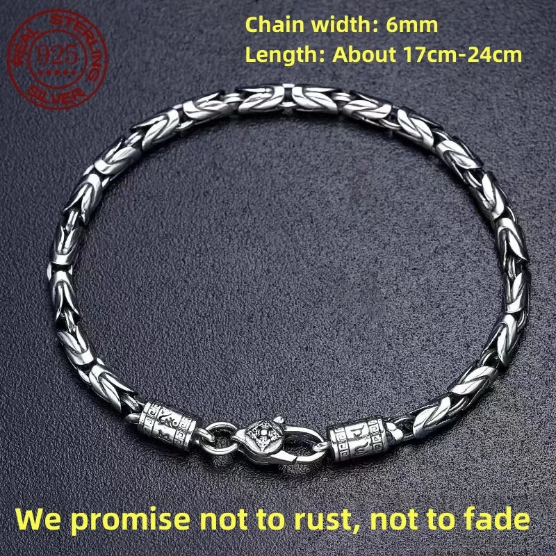 925 Sterling Silver 6MM Vintage Bracelet - 120 Variants Men's Women's