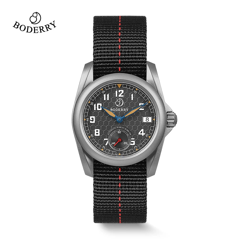 BODERRY Titanium Automatic Field Watch - 100M Waterproof Military Top Brand