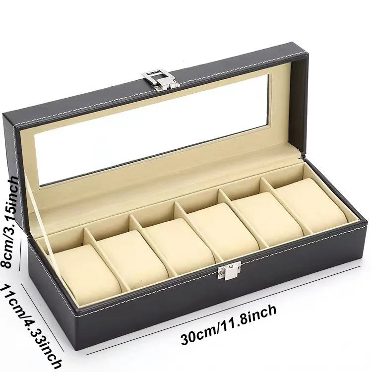 WELLZONE Premium Leather Watch & Jewelry Box - Large Capacity Organizer