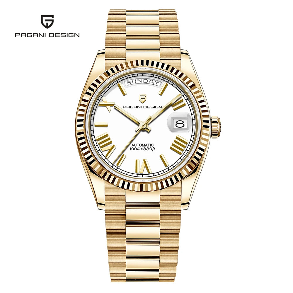 PAGANI DESIGN DD36 Day-Date Watch - ST16 Movement, Sapphire Crystal, 100M Water Resistant, 36mm