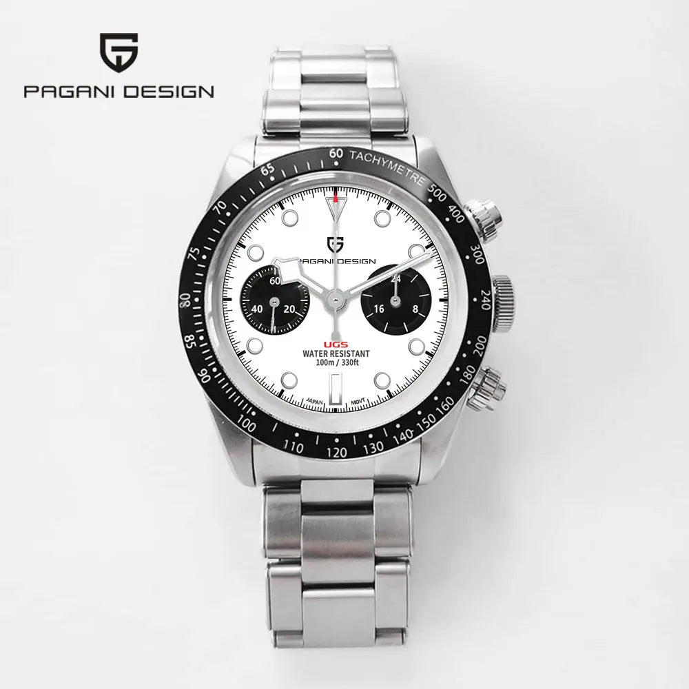 PAGANI DESIGN BB Panda Style Quartz AR Coated Sapphire Chronograph