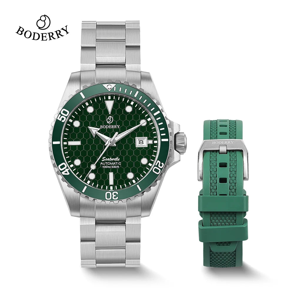 BODERRY Seaturtle Titanium & Bronze Dive Watch - 200M Waterproof Automatic