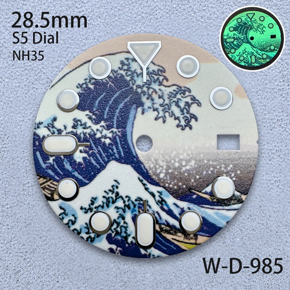 28.5mm S5 Logo Starlit Sky Dial - C3 Green Luminous NH35/NH36