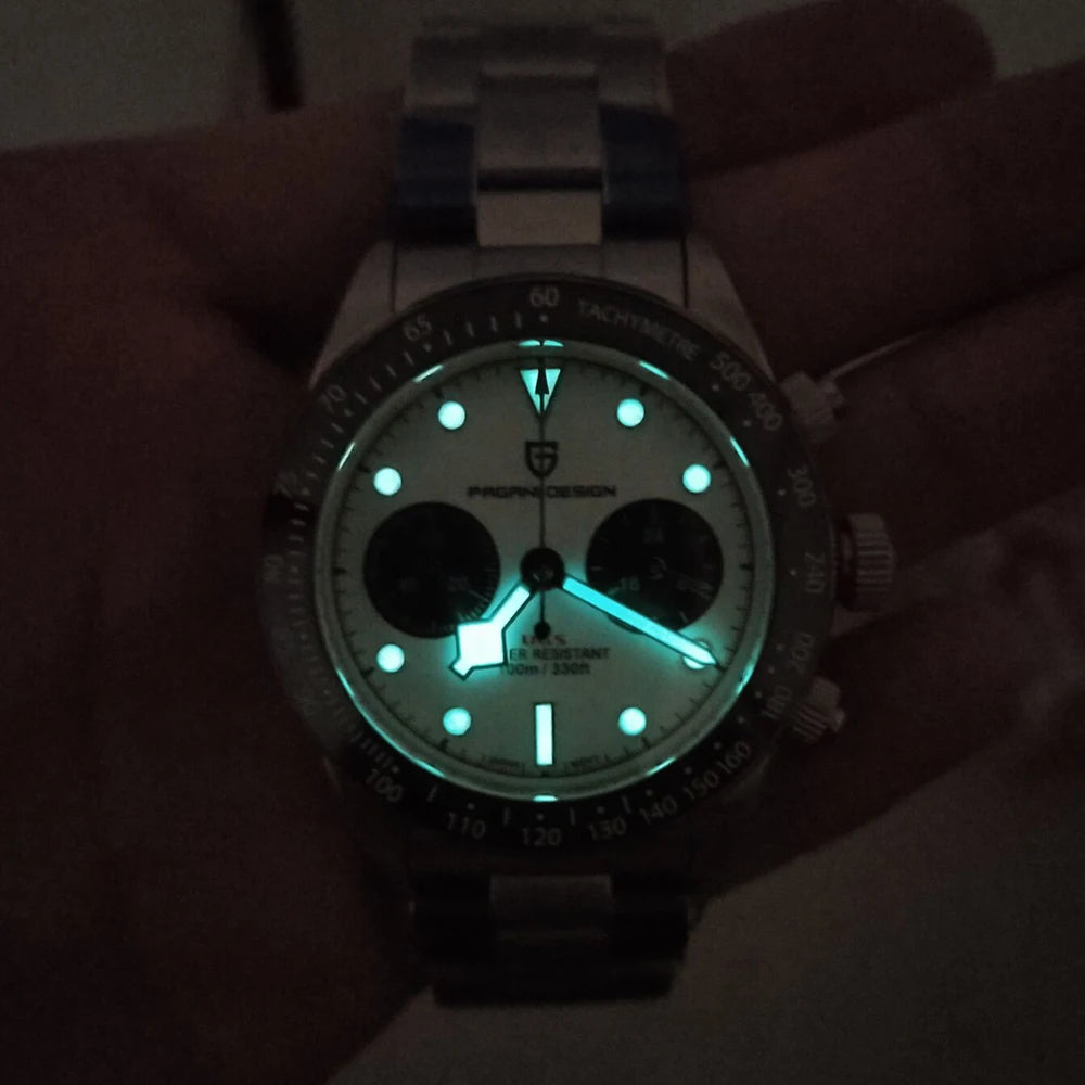 PAGANI DESIGN BB Panda Style Quartz AR Coated Sapphire Chronograph