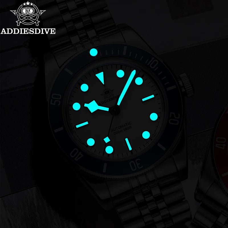 ADDIESDIVE 39mm Automatic Dive Watch - NH35 Movement 200M Sapphire BGW9 Lume