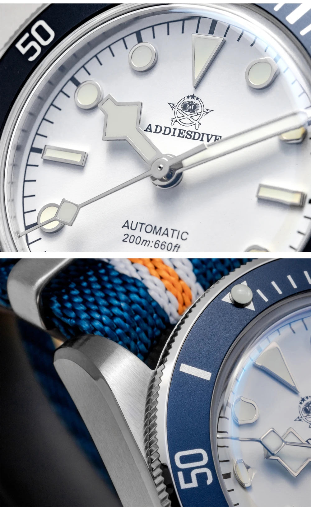 ADDIESDIVE 39mm Automatic Dive Watch - NH35 Movement 200M Sapphire BGW9 Lume